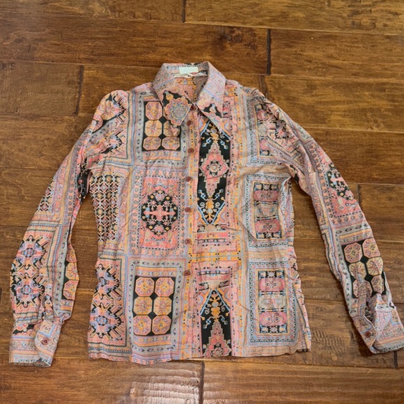 Nik Nik patchwork 100% cotton Vintage Patterned Long Sleeve Shirt - Picture 1 of 9